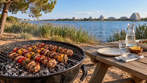 Les meilleures brochettes à déguster près de l'étang à La Grande Motte