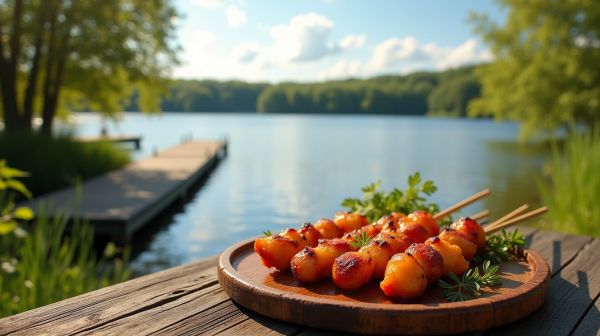 Venez savourer des brochettes au bord de l'étang à La Grande Motte